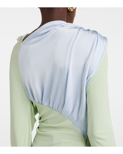 Victoria Beckham Green Draped Jersey Top