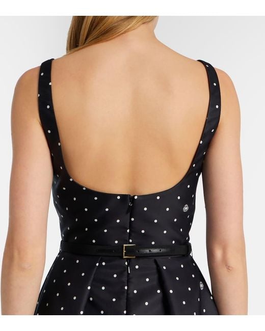 Elie Saab Black Polka-Dot Midi Dress