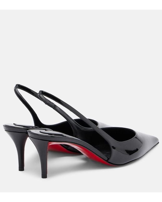 Christian Louboutin Black Miss Z 60 Patent Leather Slingback Pumps