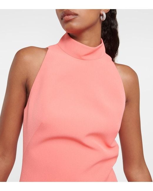 Safiyaa Red Minikleid Ratana Aus Crepe Mit Federn
