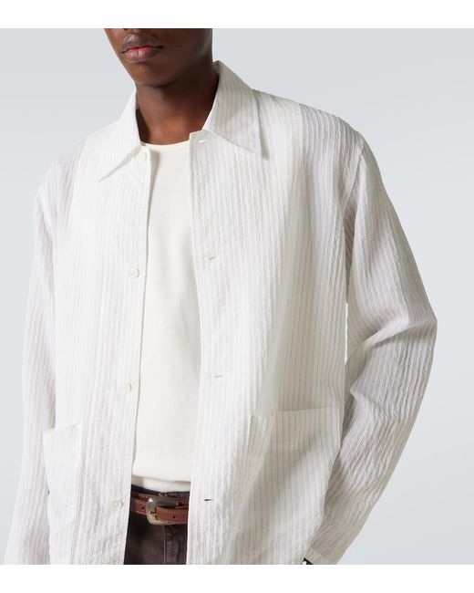 Our Legacy White Haven Striped Overshirt for men