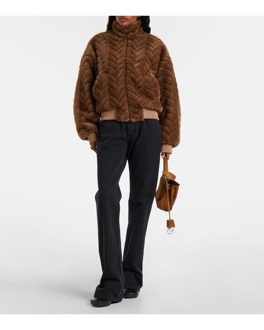 Balenciaga Brown Short Faux Fur