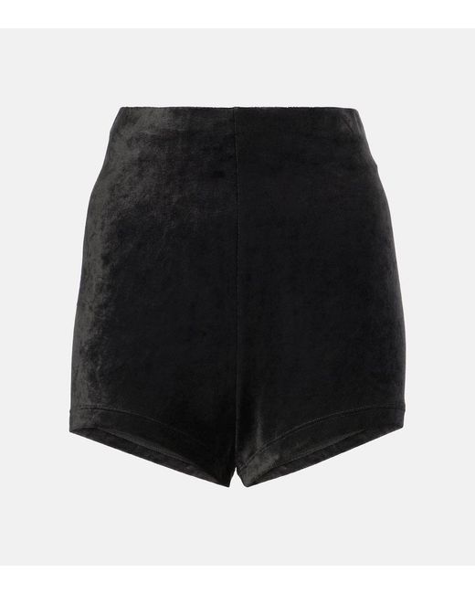 Rick Owens Black Lilies Dirt Velvet Jersey Shorts
