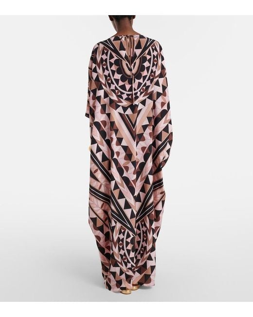 Emilio Pucci Pink Manuba Silk Crepe De Chine Kaftan
