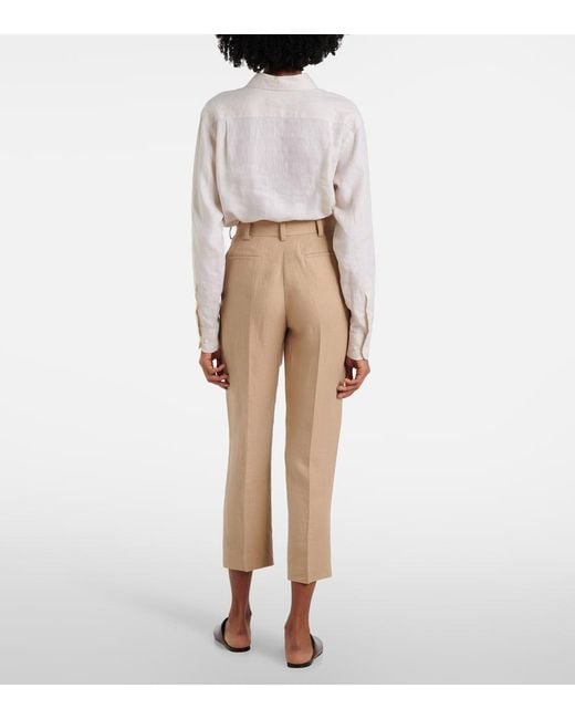 Loro Piana Natural Neo Derk Linen Crepe Straight Pants