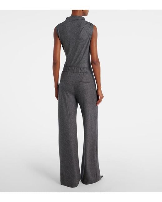 Pantaloni A Gamba Larga A Vita Media di Veronica Beard in Gray