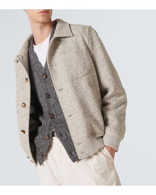 Cardigan di Brunello Cucinelli in Gray da Uomo