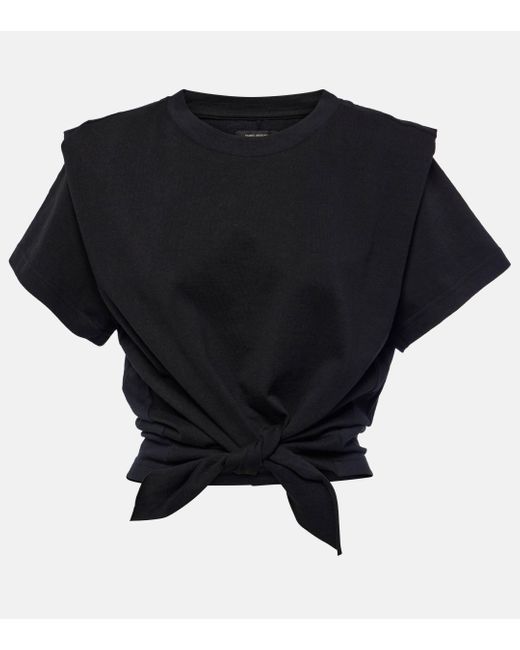 Top raccourci en coton Isabel Marant en coloris Black