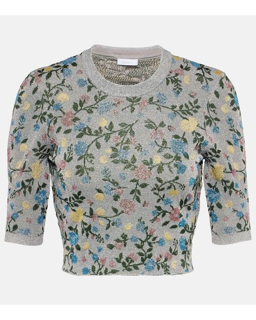 Rabanne Blue Floral Jacquard Sweater