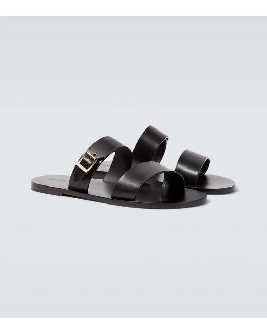 Saint Laurent Brown Ios Leather Sandals for men