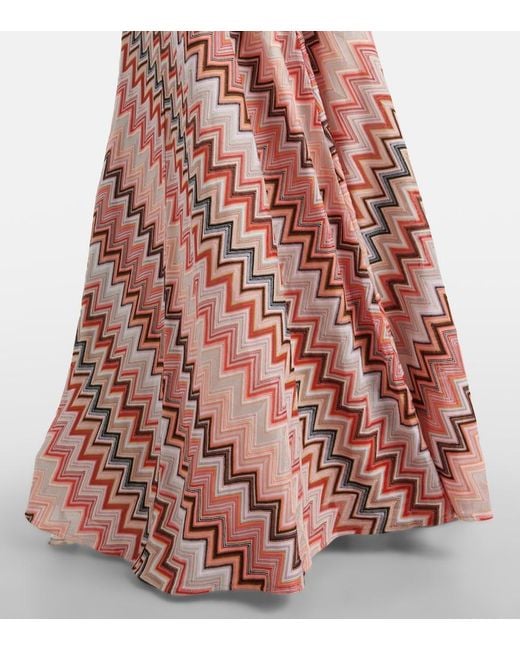 Missoni Multicolor Multicolour Vibrant Zigzag Maxi Dress