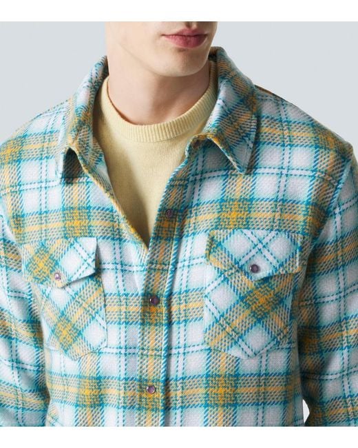 God's True Cashmere Blue Freedom Cashmere Shirt With Amethyst for men