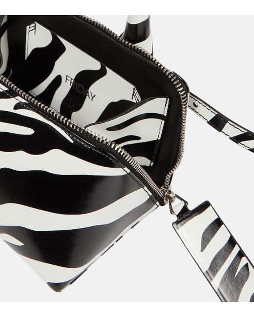 The Attico Black Friday Mini Zebra-print Leather Tote Bag