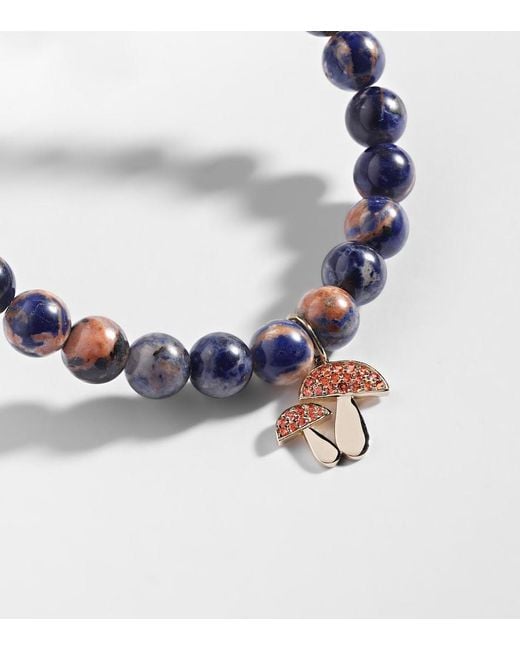 Sydney Evan Blue 14kt Gold Beaded Bracelet With Sapphires And Sodalite
