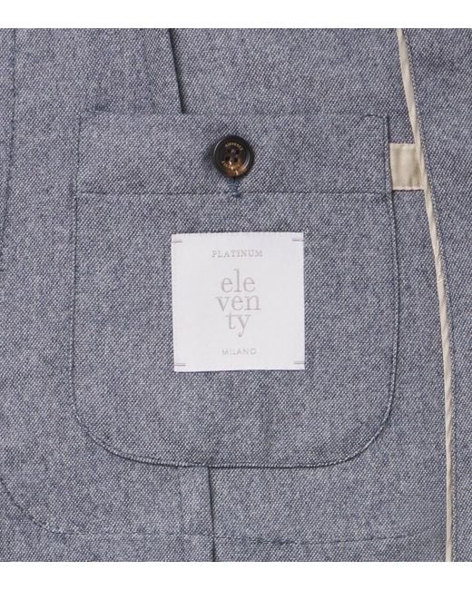 Eleventy Gray Wool, Cotton, And Cashmere Blazer for men