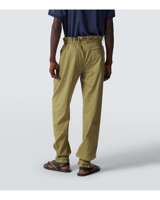 Kiko Kostadinov Green Egreta Striped Cotton-Blend Tapered Pants for men