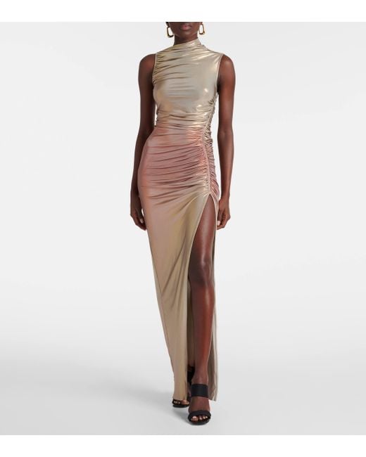 Rick Owens Natural Svita Ruched Jersey Gown