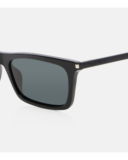 Saint Laurent Gray Corner Angle Rectangular Sunglasses