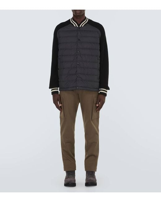 Cardigan de algodon con panel acolchado Moncler de hombre de color Black