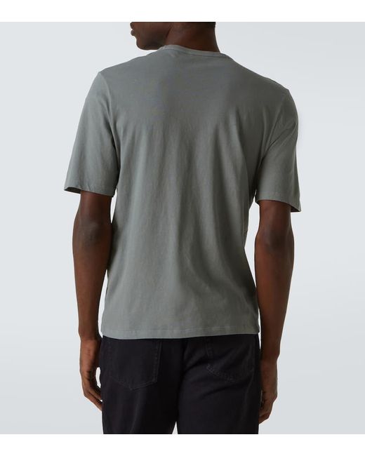 Camiseta De Jersey De Algodon Con Logo Saint Laurent de hombre de color Gray
