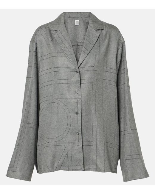 Totême Gray Shirt With Monogram