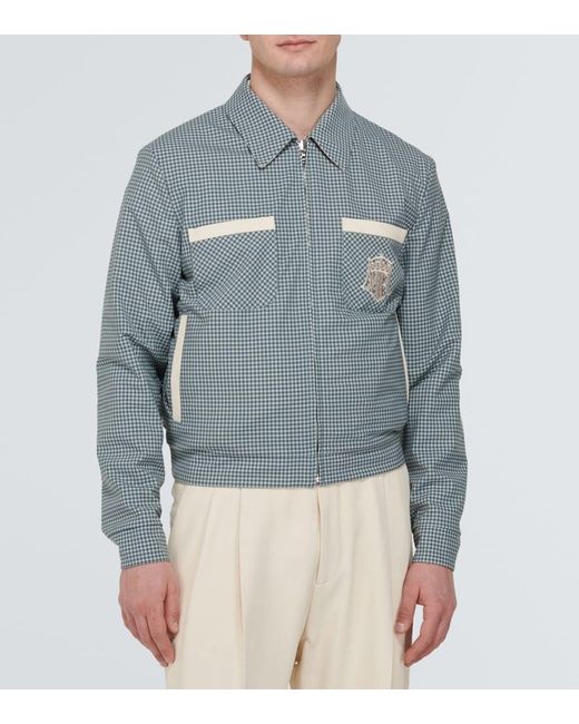 Amiri Blue Reversible Checked Blouson for men