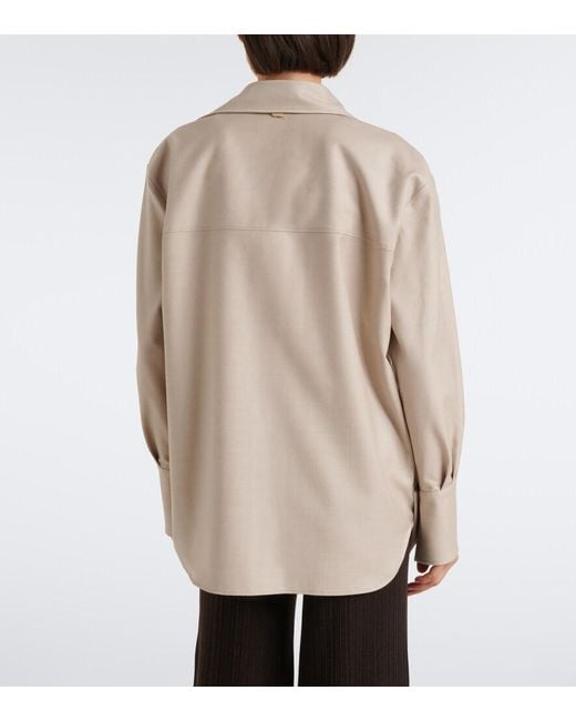 Agnona Natural Embellished Wool Shirt