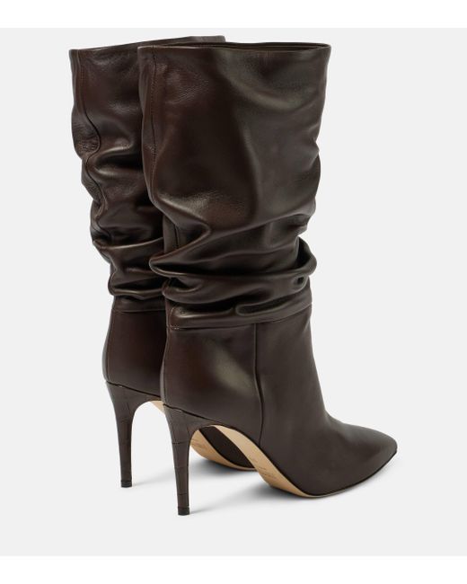 Paris Texas Black Slouchy Leather Ankle Boots