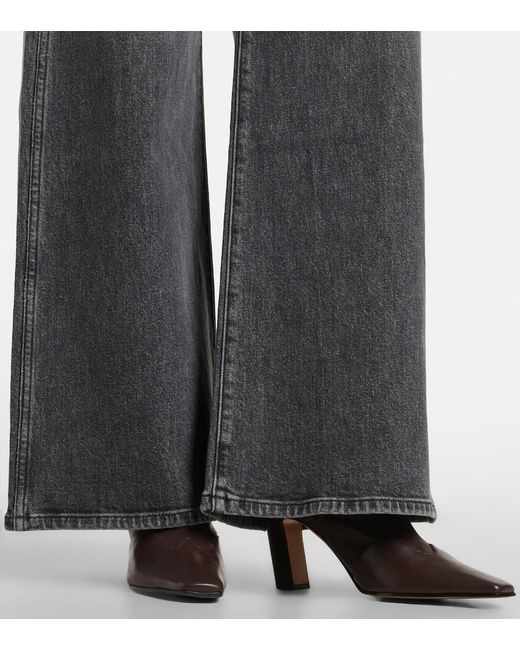 Khaite Black Nevada Leather Ankle Boots