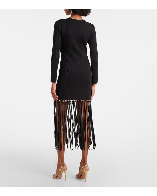 Jonathan Simkhai Blue Sharron Fringed Midi Dress