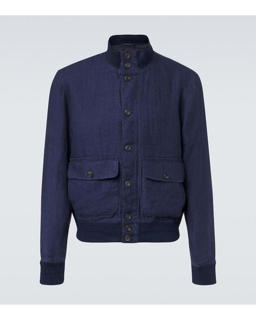 Polo Ralph Lauren Blue Linen Jacket for men