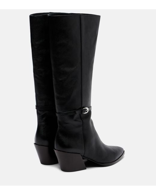 Staud Black Austin Leather Knee-High Boots