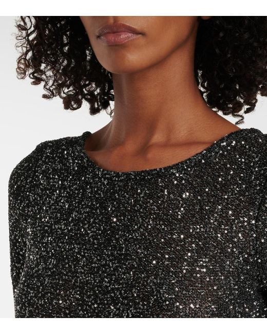 Alessandra Rich Gray Sequined Open-Back Gown