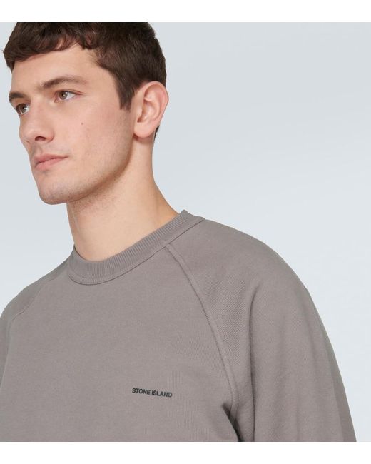 Stone Island Gray Cotton Jersey Sweatshirt for men