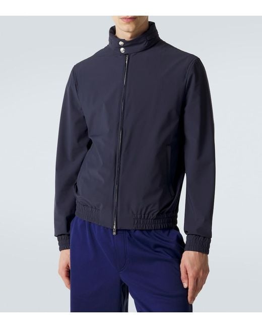 Brunello Cucinelli Blue Technical Blouson Jacket for men