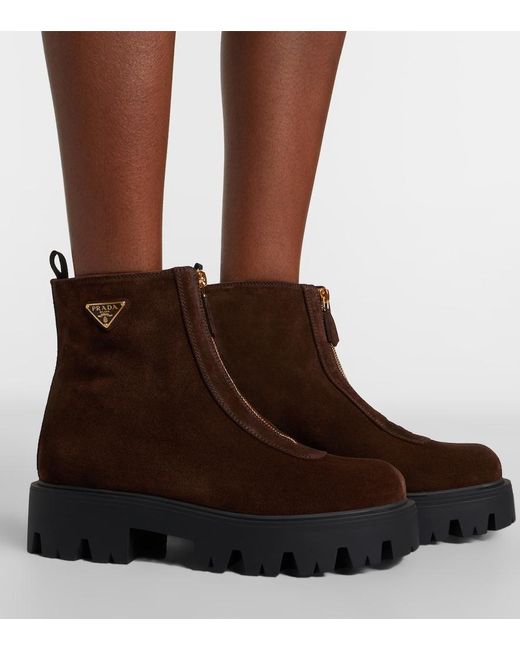 Stivaletti Platform di Prada in Brown