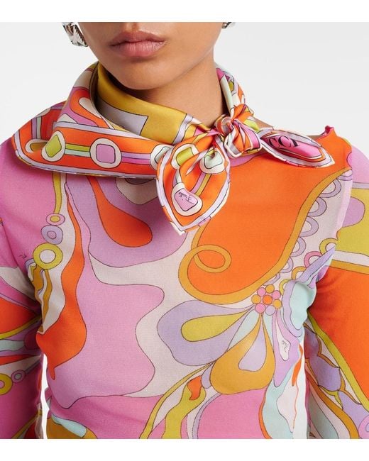 Emilio Pucci Multicolor Vivara Silk Twill Scarf