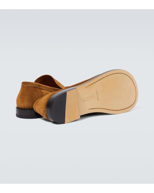 Loewe Loafers Campo Aus Veloursleder in Brown für Herren