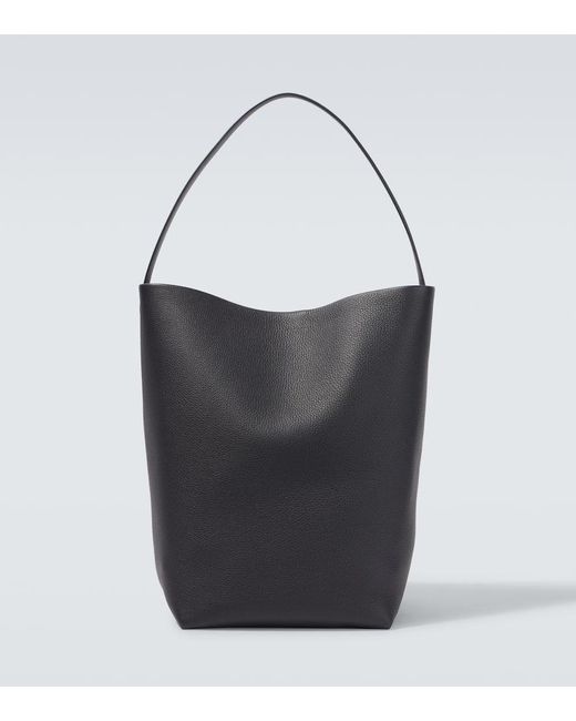 The Row Black N/S Park Large Leather Tote Bag for men