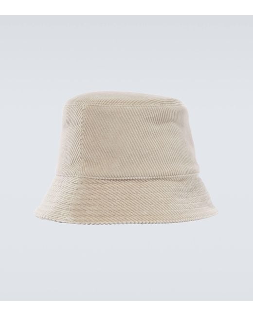 Loewe Natural Anagram Corduroy Bucket Hat for men