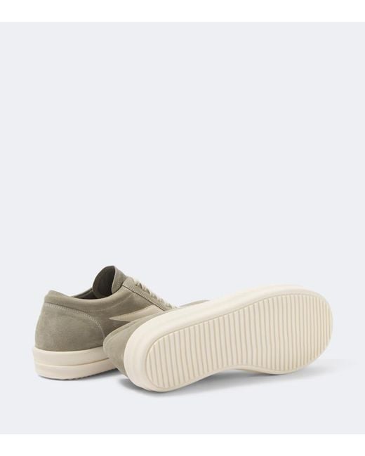 Rick Owens White Vintage Suede Sneakers for men