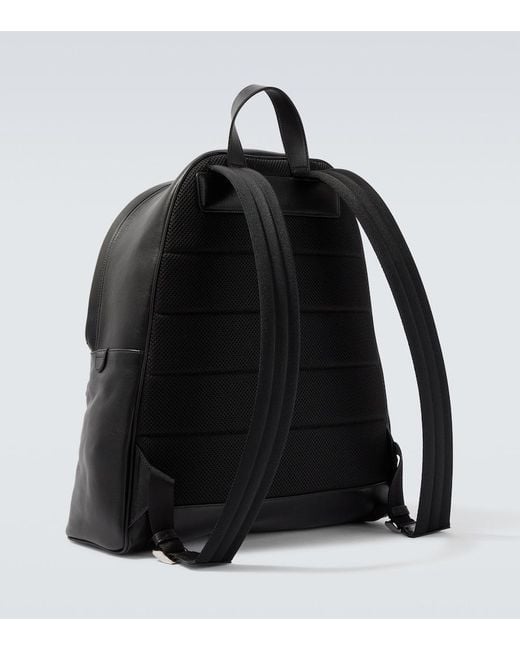Gucci Black Web Stripe Leather Backpack for men