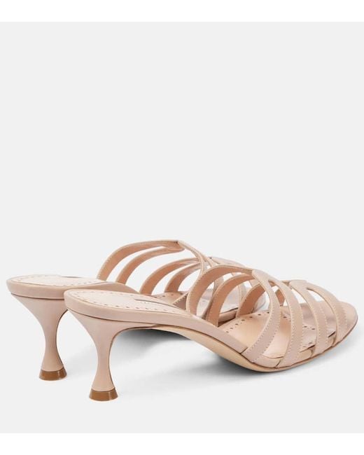 Mules Ahwak 50 di Manolo Blahnik in Pink