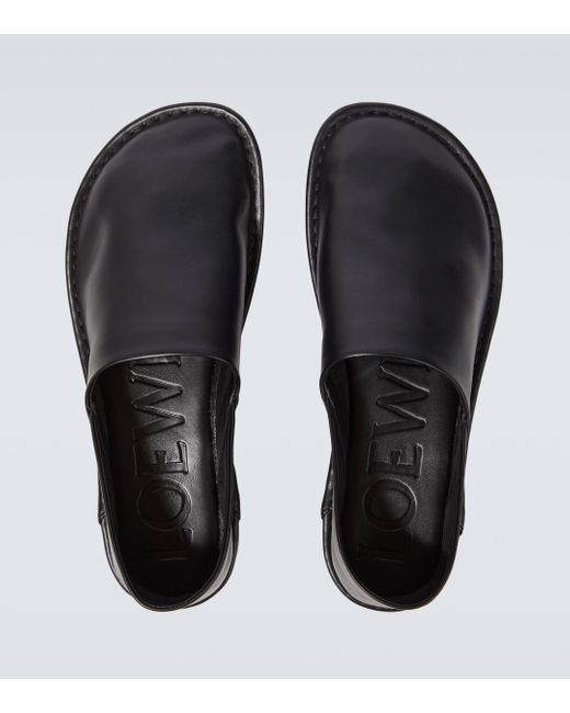 Loewe Black Folio Leather Loafers for men
