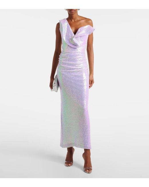 Maticevski Purple Requiem Sequined Gown