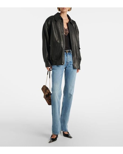 Jeans Bootcut A Vita Media di Saint Laurent in Blue