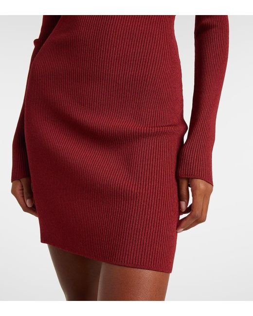 Nensi Dojaka Red Cutout Knitted Minidress