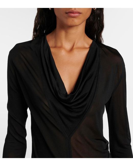 Totême Black Draped Top