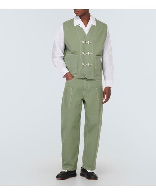 KENZO White Pinstriped Cotton Poplin Shirt for men
