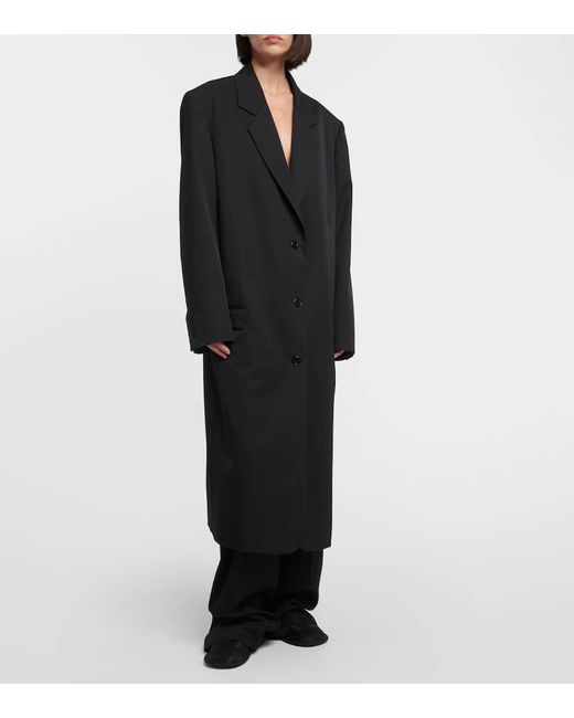 The Row Black Oversize-Mantel Primat Aus Wolle